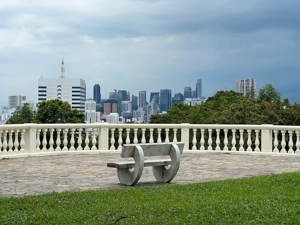 A bench on a bridge