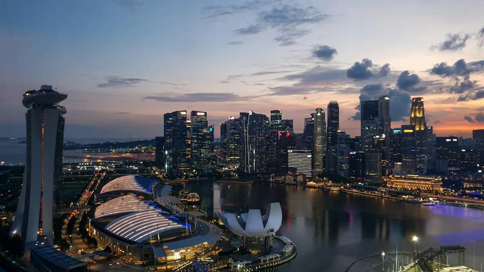 City skyline during night time