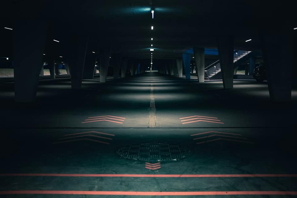 Empty road at nighttime